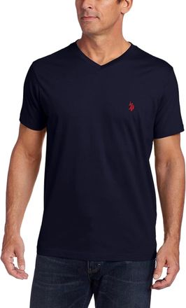 U.S.Polo Association Mens V-Neck Tee, Classic Navy, 1X