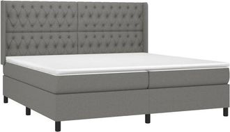 vidaXL Vidaxl - Cama Box Spring Colch&oacute;n Y Luces Led Tela Gris Claro 200x200 Cm