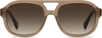 Kate Spade New York edie 54mm gradient square sunglasses in Beige Horn/brown Sf at Nordstrom