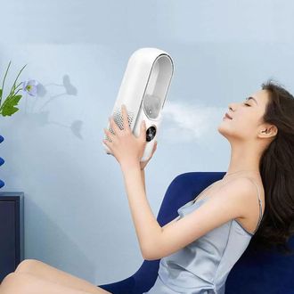 Infinite Ventilador De Mesa Sin Aspas Con Funci&oacute;n De Nebulizaci&oacute;n E Iluminaci&oacute;n Led - 6 Velocidades, Funcionamiento Silencioso Con Temporizador Y Dep&oacute;sito De A
