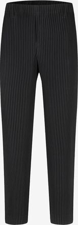 Homme Plissé Issey Miyake Gerade verkürzte Hose im Plissé-Strick Wool Like Light