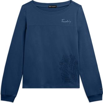 Freddy Felpa Girocollo con Ricamo Floreale