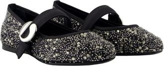 Coperni Womens Crystal-Embellished Ballerina Black Synthetic
