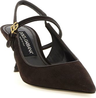 Dolce & Gabbana Suede and Nappa Leather Slingback Heel - Black