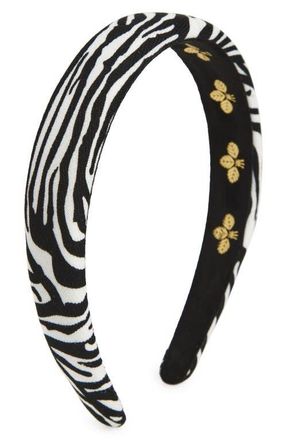 L. Erickson Annie Zebra Print Headband in Black/white at Nordstrom