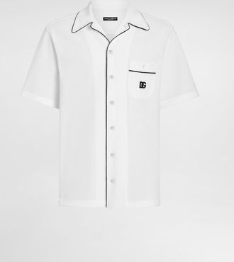 Dolce & Gabbana Hawaii Piqué Shirt - Man Shirts White 40