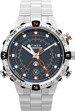 Timex Expedition Tide-Temp-Compass Bracelet Watch, 45mm in Silver at Nordstrom
