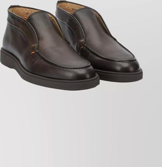 Santoni ankle boots with round toe and rubber sole