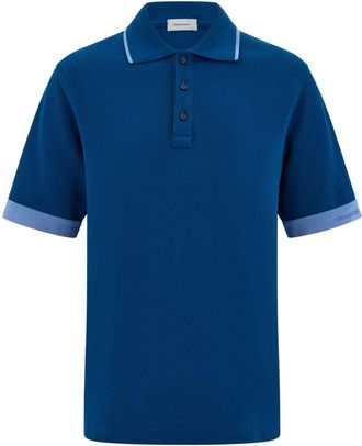 Ferragamo Polo con polsini a contrasto - Blu
