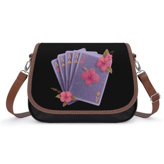 Generic Poker Playing Card Crossbody Bags for Women Leather Tote Bag Travel Purse Shoulder Bag for Work Shopping