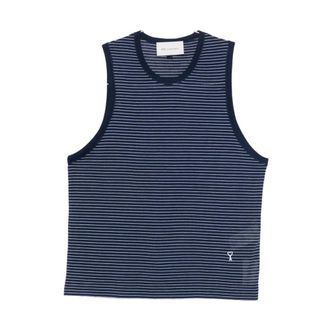 Ami Sleeveless Tops, male, Blue, Size: XS Striped Tank Top