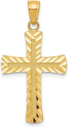 Diamond2Deal 14k Yellow Gold Diamond-cut Latin Cross Pendant