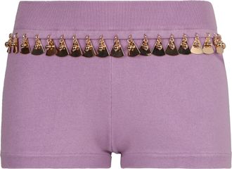Paco Rabanne Womens Knitted Shorts - Purple Silk - Size X-Small
