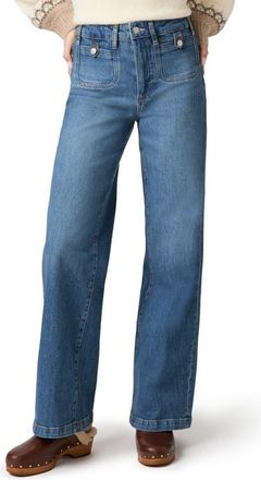 Paige Anessa Button Pocket High Waist Wide Leg Jeans in Written at Nordstrom, Size 23