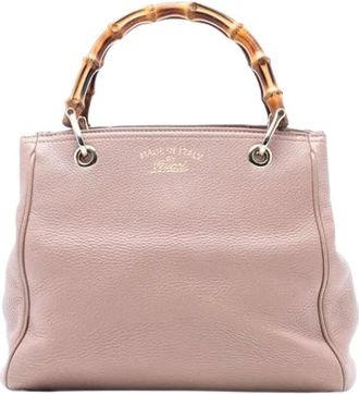 Gucci Pre-owned Handbags, female, Pink, Size: ONE SIZE Pre-owned Bamboo Shopper Satchel