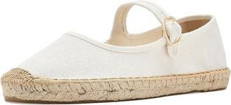 Soludos Mary Jane Espadrille Womens Flat Shoes Oasis White : EU 41 (US Womens 10-10.5) B - Medium, Cotton