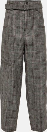 Tod's Checked high-rise virgin wool pants