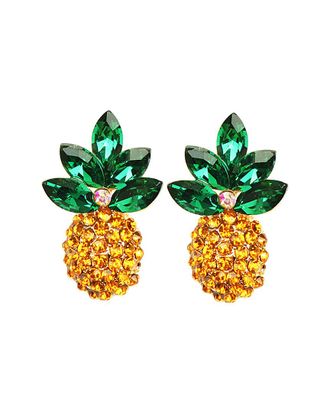 Eyecandy LA Eye Candy La Pineapple 24K Gold Plated Petite Stone Statement E
