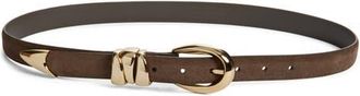 Madewell Triple Keeper Suede Belt in Dark Roast at Nordstrom, Size Xx-Large
