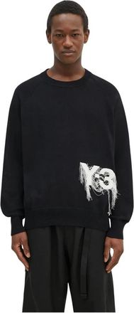 Yohji Yamamoto Knit Crew - Heren - Ronde hals truien - Zwart - M - Katoen - Truien & Vesten