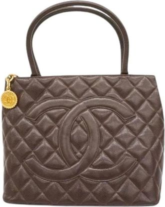 Chanel Pre-owned Handbags, female, Brown, Size: ONE SIZE Pre-owned Vintage Tote Bag