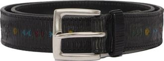 Orciani Lasergesneden leren riem - Heren - Riemen - Zwart - 100 CM - Leer - Accessoires