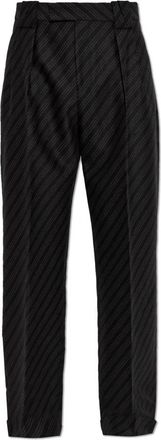 Versace Pinstripe Wool Dress Pants - Heren - Nette broeken - Zwart - L - Katoen - Broeken