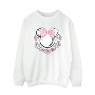 Disney Dames/Dames Minnie Mouse Strikjes & Bloemen Sweatshirt (Wit)