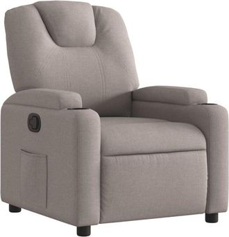 vidaXL Poltrona Reclinabile in Tessuto Tortora - Vidaxl