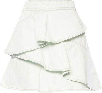 Isabel Marant Acid Wash Denim Ruffled Skirt Size XL