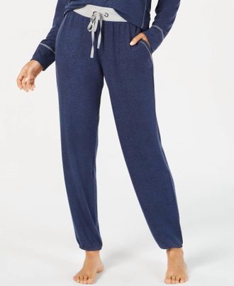Alfani Womens Brushed Hacci Knit Pajama Pants In Industrial Blue