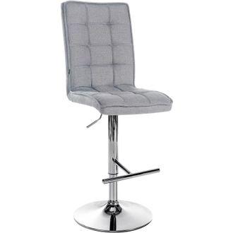 Clp Taburete De Bar Peking En Tela Gris Claro Cromado