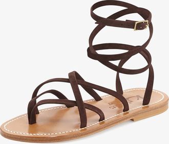 K.Jacques Womens Zenobie Sandal In Dark Brown Suede
