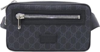 Gucci Black Gray Gg Supreme Canvas Fanny Pack (Pre-Owned)