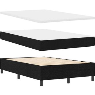 vidaXL Vidaxl - Cama Tipo Box Spring Con Colch&oacute;n Negro 120 X 200 Cm Tela