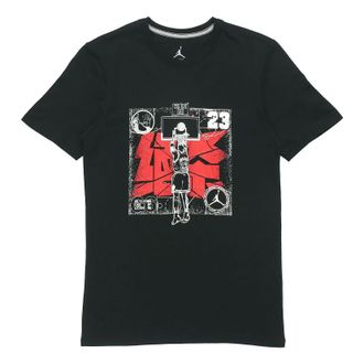 Nike Jordan Air Jordan Last Shot AJ14 Round Neck Short Sleeve Black BQ2556-010
