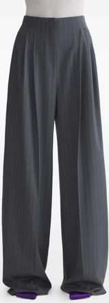 MUGLER pinstripe wide leg trousers - Grey
