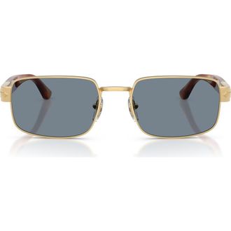 Persol 58mm Pillow Sunglasses in Gold /Light Blue at Nordstrom