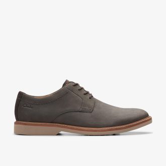 Clarks Mens Atticus LTLace Dark Grey Nubuck Shoes - Size UK 10.5