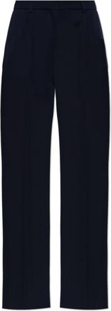 Balenciaga Wool Broeken - Dames - Straight fit broeken - Blauw - L - Wol - Broeken