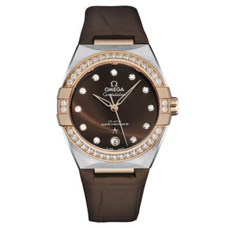Omega Pre-owned Omega Constellation Diamond Brown Dial Ladies Watch 131.28.36.20.63.001