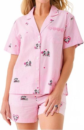 Lilly Pulitzer Mari Pajama Button-Up Top In Multi Disney Half Drop Overprint