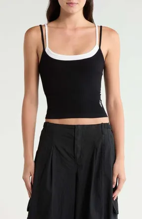 Free People FP Movement All Clear Coastline Camisole in Black Combo at Nordstrom, Size X-Small/small