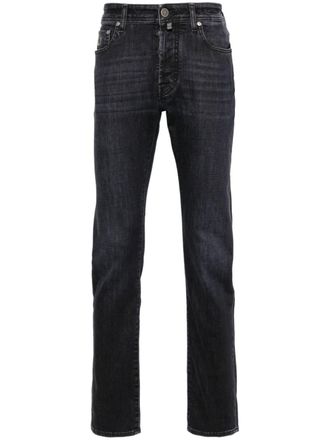 Jacob Cohen logo-patch jeans - men - Elastane/Cotton/Polyester/Cotton - 31 - Blue