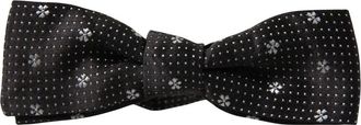 Dolce & Gabbana Patroon Strik Knoop Zelfstrikker Zijde Verstelbaar - Heren - Accessoires - Grijs - ONE Size - Accessoires