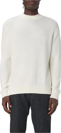 Emporio Armani Stijlvolle Pullover Sweaters voor Mannen - Heren - Ronde hals truien - Wit - S - Wol - Truien & Vesten