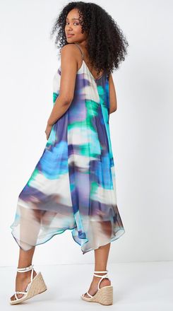 Roman Sleeveless Tie Dye Midi Dress