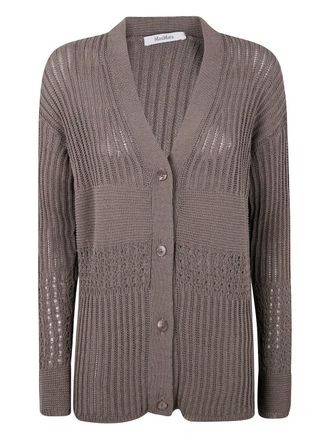 Max Mara March knitted button-up cardigan - women - Polyamide/Cotton - S - Neutrals