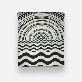 OEM Colcha Op-art Con Dise&ntilde;o De Puesta De Sol Marina
