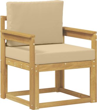 vidaXL Sof&aacute; De Exterior Poli&eacute;ster Blanco Y Beige Vidaxl